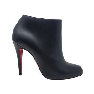 Christian Louboutin Belle 100 Calf Leather Red-Sole Ankle Boots Black Size 39
